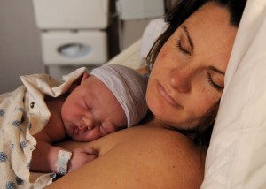 Hank and Sarah shortly after his birth