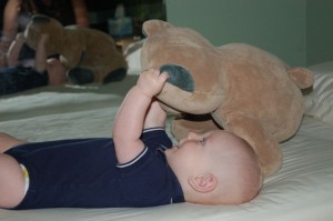 Hank loves his bear!