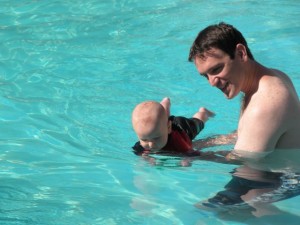 swimming with Dad