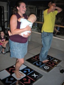 Sawyer, Sarah and Hank play DDR