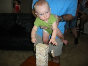 Hank plays Jenga