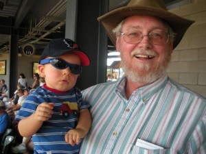 with Grandpa at the game